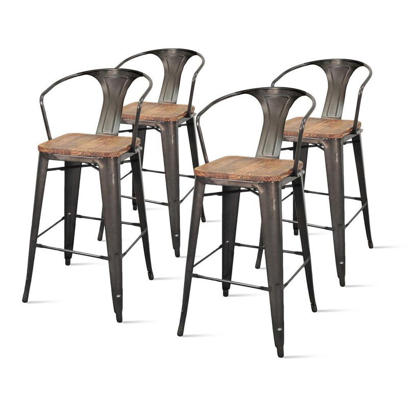 Metropolis Metal Bar Stool, (Set of 4)