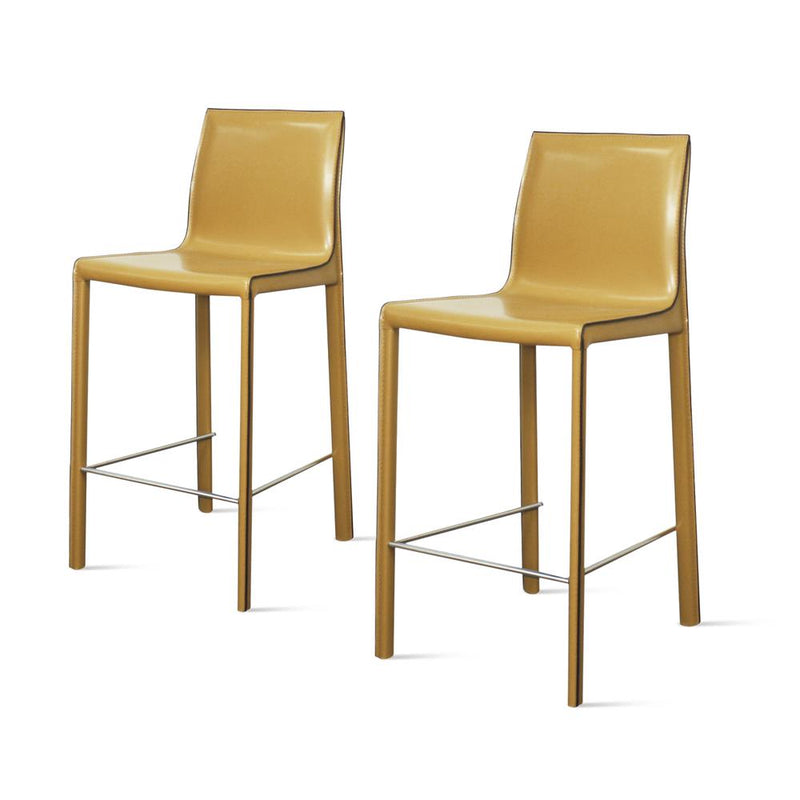 Gervin Recycled Leather Counter Stool, (Set of 2)