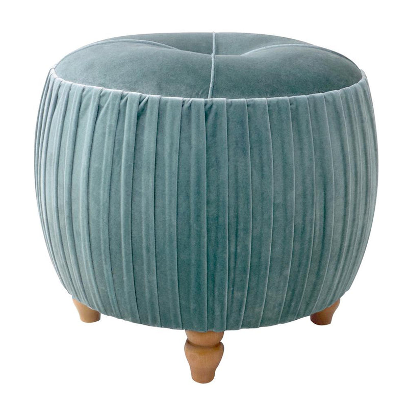 Helena Velvet Small Round Ottoman