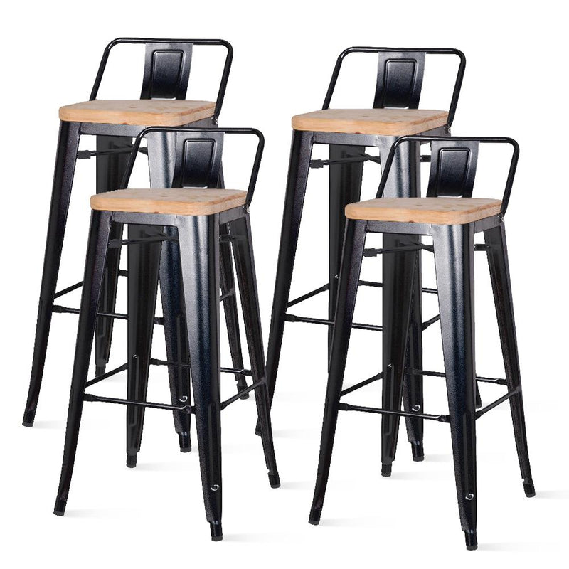 Metropolis Low Back Bar Stool, (Set of 4)