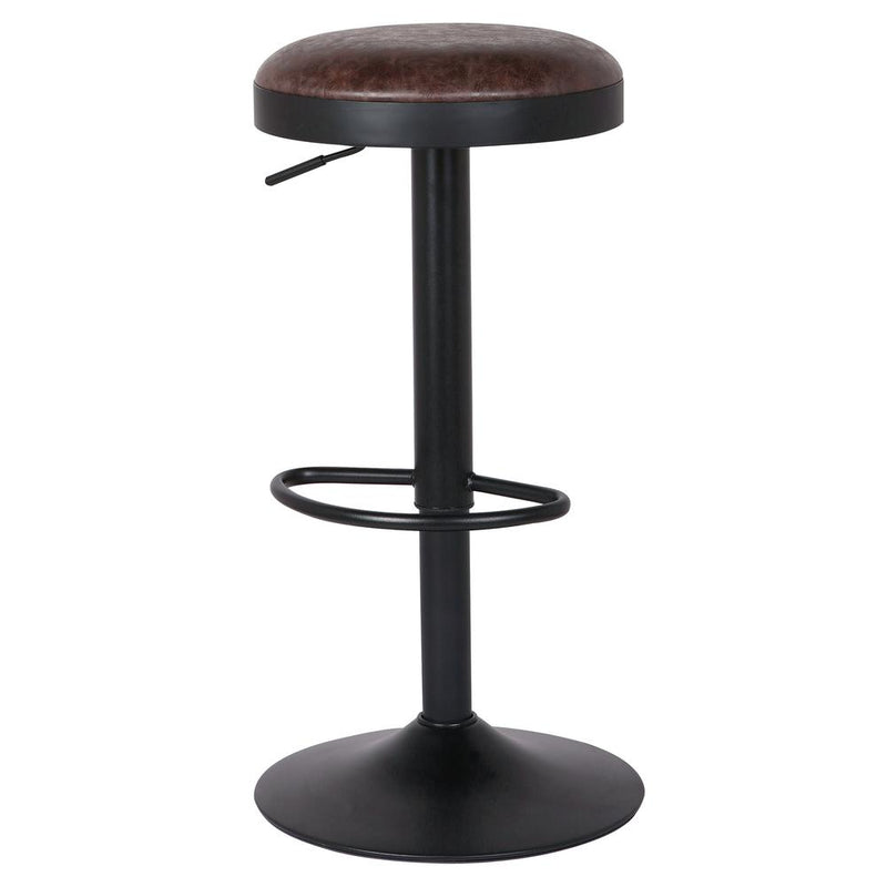 Juno PU Leather Gaslift Backless Swivel Bar Stool, (Set of 2)