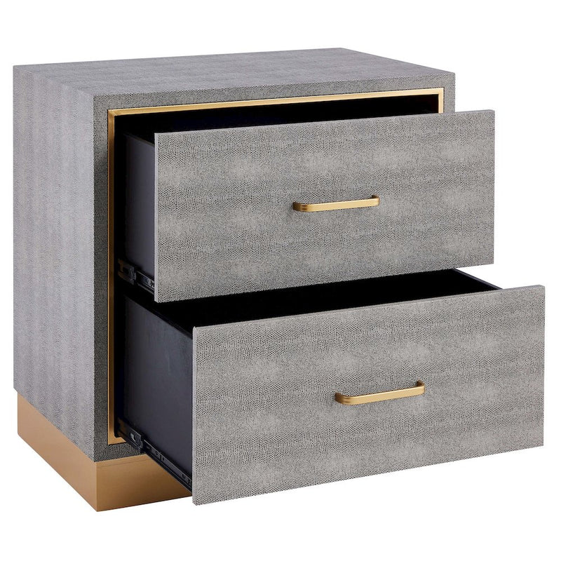 Edinburgh 2-Drawer Faux Shagreen End table