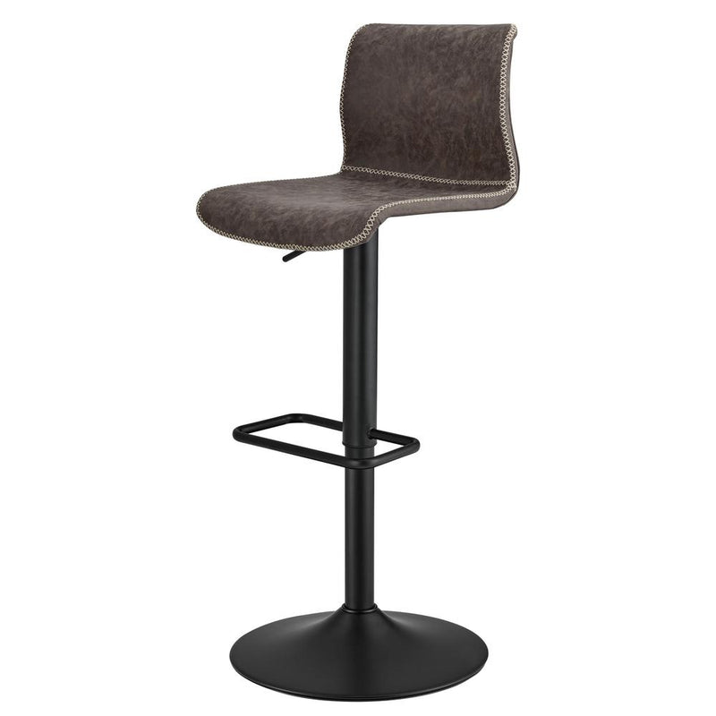 Jayden PU Leather Low back Gaslift Bar Stool, (Set of 2)