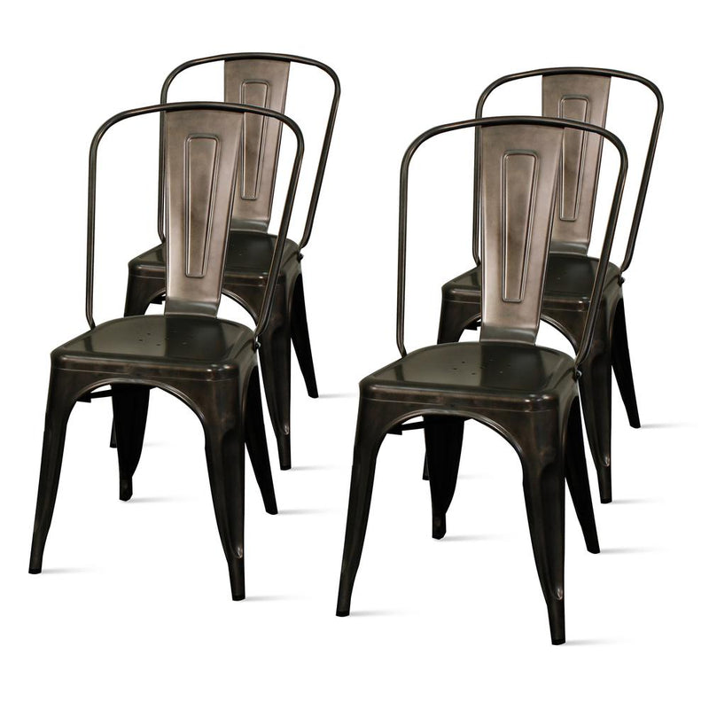 Metropolis Metal Side Chair, (Set of 4)