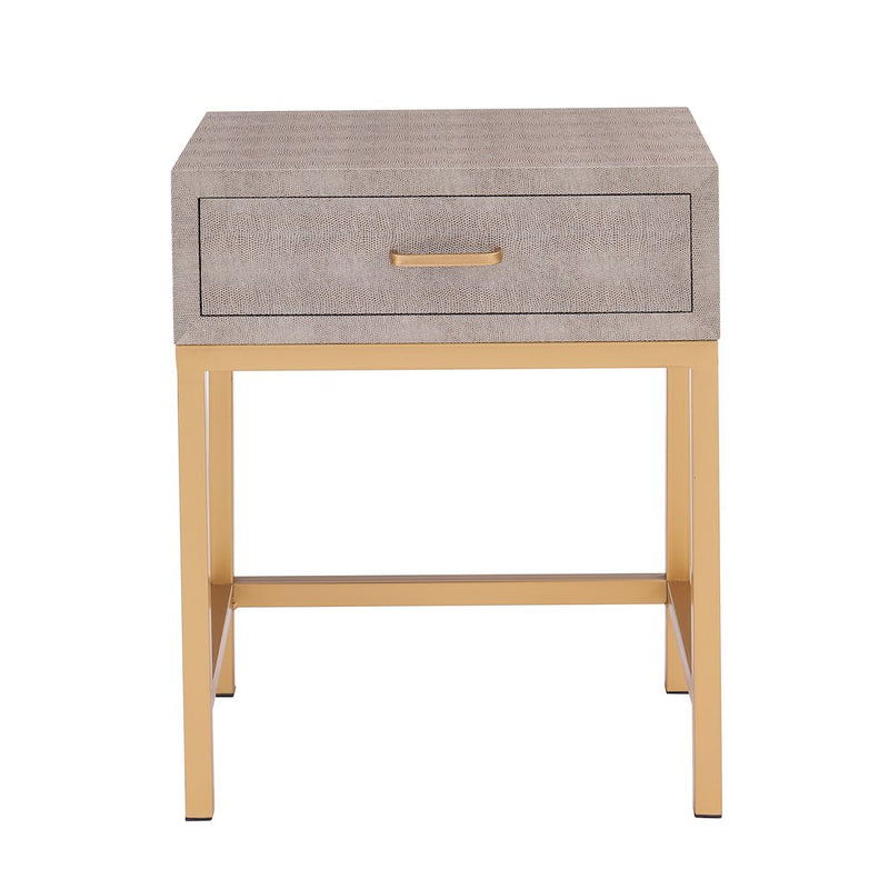 Durham Faux Shagreen 1-Drawer End Table