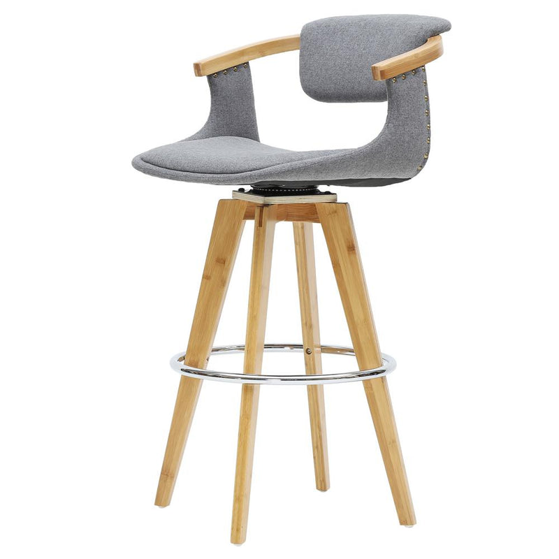 Darwin Fabric Bamboo Counter Stool