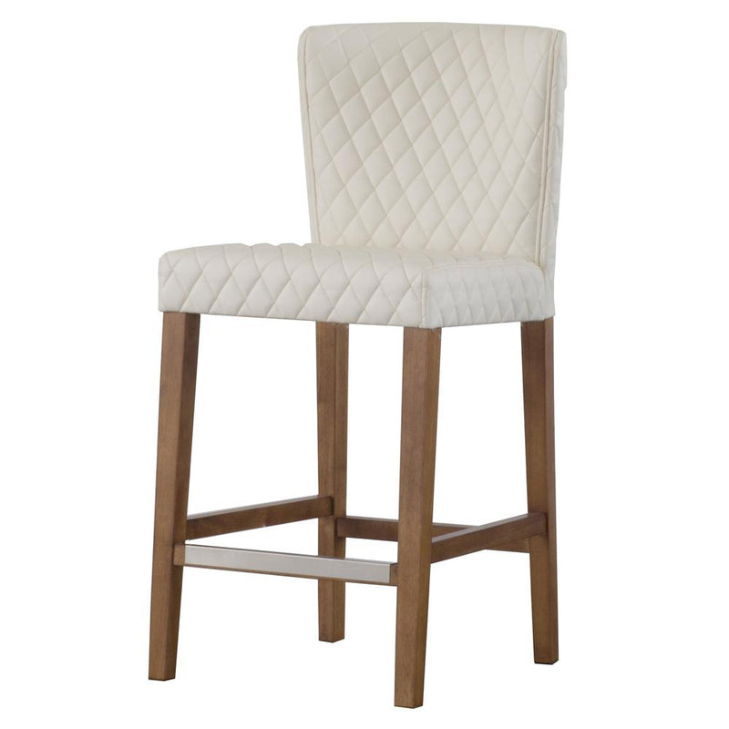 Albie Diamond Stitching PU Leather Counter Stool