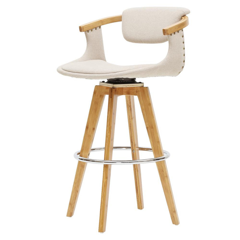 Darwin Fabric Bamboo Counter Stool