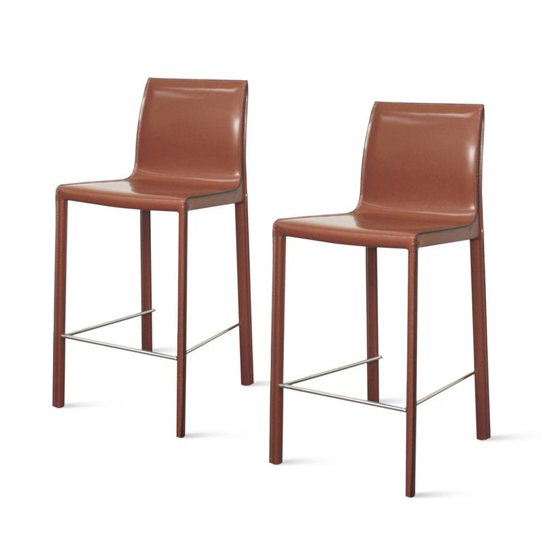 Gervin Recycled Leather Counter Stool, (Set of 2)