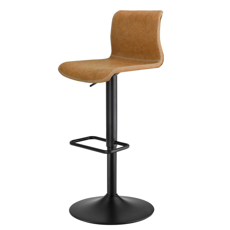 Jayden PU Leather Low back Gaslift Bar Stool, (Set of 2)