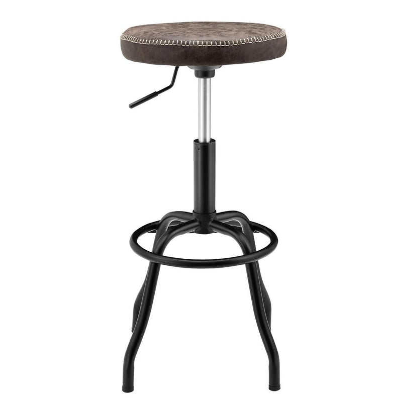 Eaton PU Leather Gaslift Backless Swivel Bar Stool