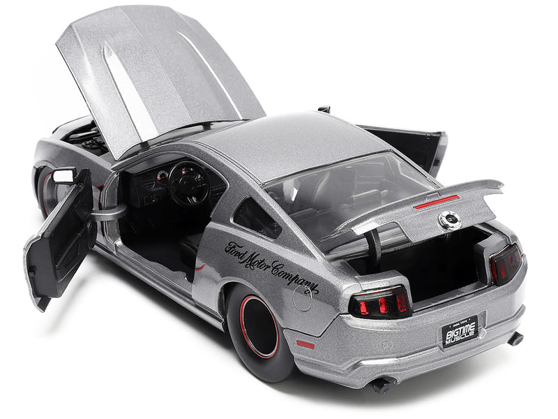 2010 Ford Mustang GT Gray Metallic with Flames "Ford Motor Company" "Bigtime Muscle" Series 1/24 Diecast Model Car by Jada