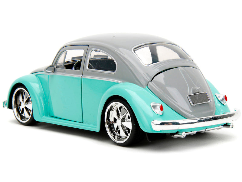 1959 Volkswagen Beetle Gray and Light Blue Punch Buggy Series 1/24 Diecast Model Car by Jada