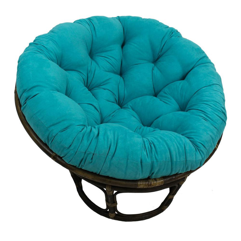 Rattan 42-Inch Papasan Chair with Micro Suede Cushion