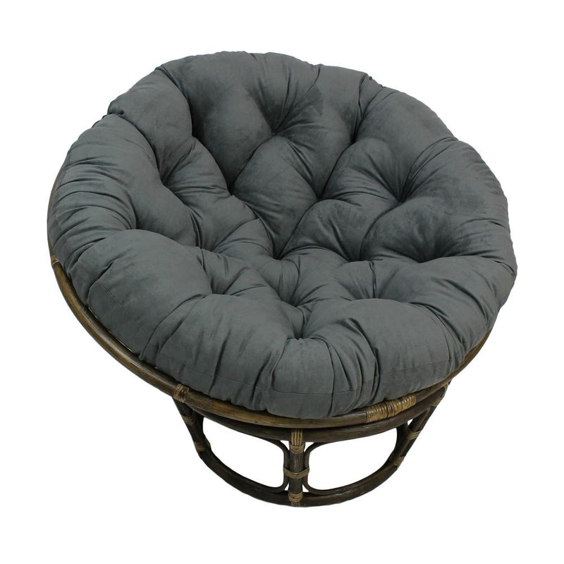 Rattan 42-Inch Papasan Chair with Micro Suede Cushion