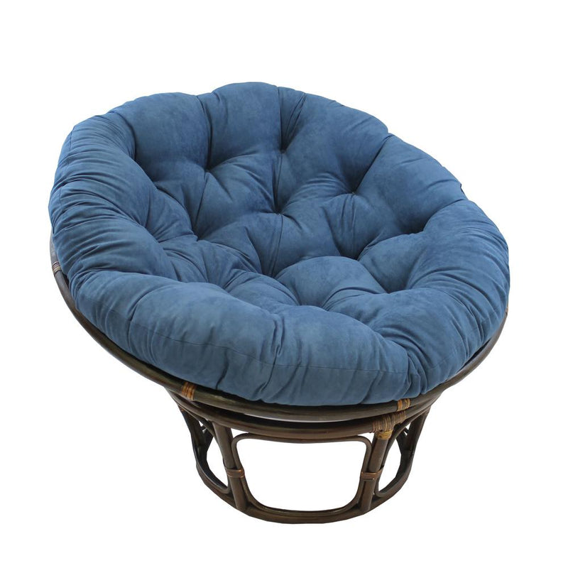 Rattan 42-Inch Papasan Chair with Micro Suede Cushion