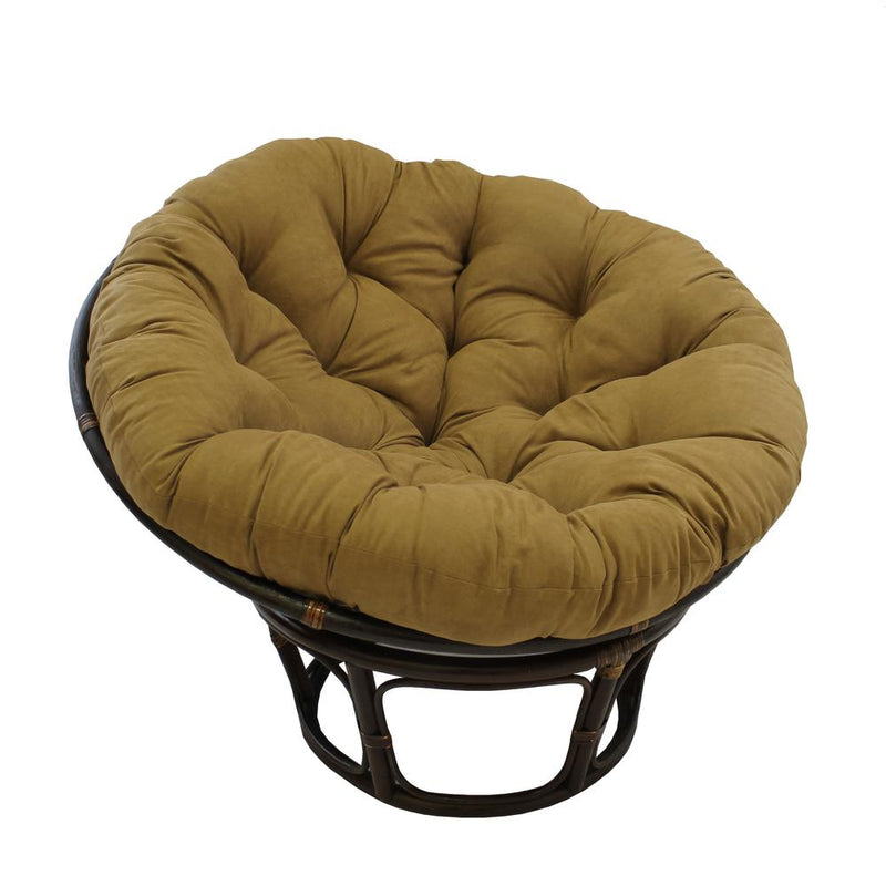 Rattan 42-Inch Papasan Chair with Micro Suede Cushion