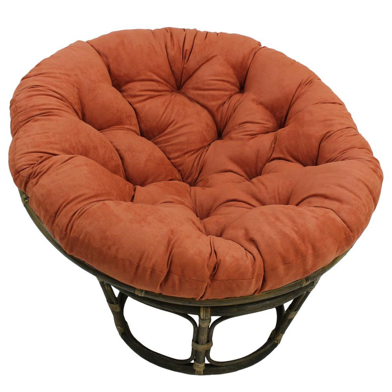 Rattan 42-Inch Papasan Chair with Micro Suede Cushion