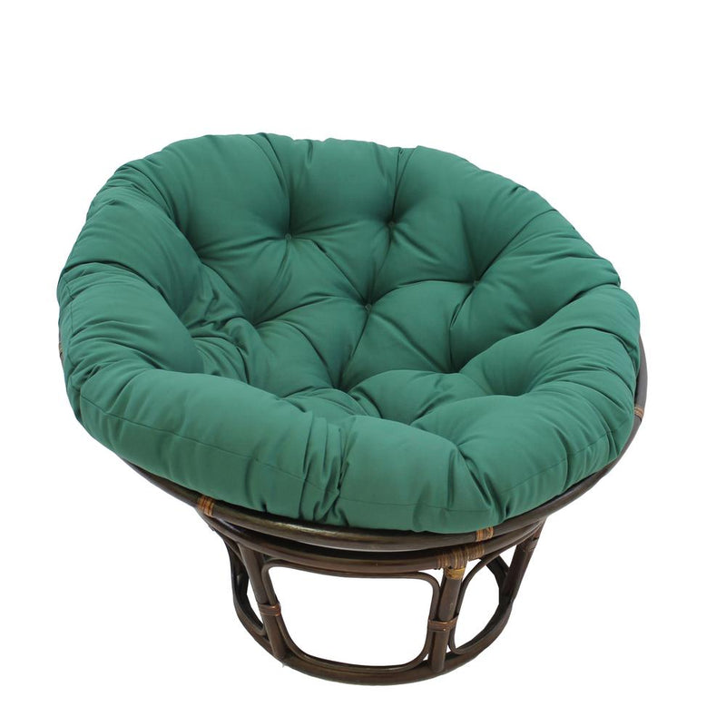 42-Inch Rattan Papasan Chair with Solid Twill Cushion