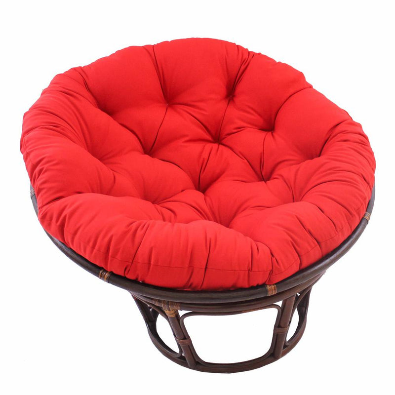 42-Inch Rattan Papasan Chair with Solid Twill Cushion