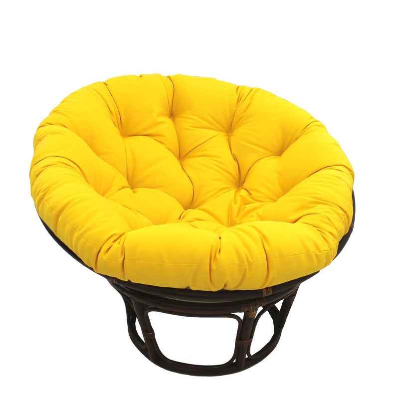 42-Inch Rattan Papasan Chair with Solid Twill Cushion