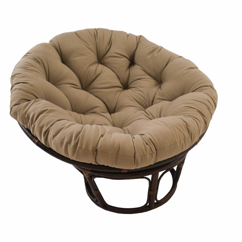 42-Inch Rattan Papasan Chair with Solid Twill Cushion