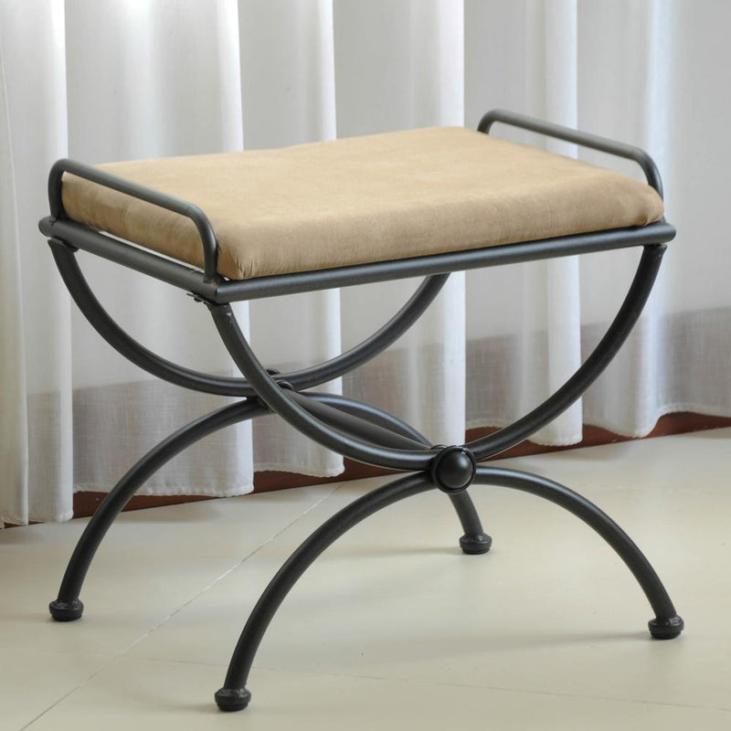 Iron Upholstered Vanity Stool