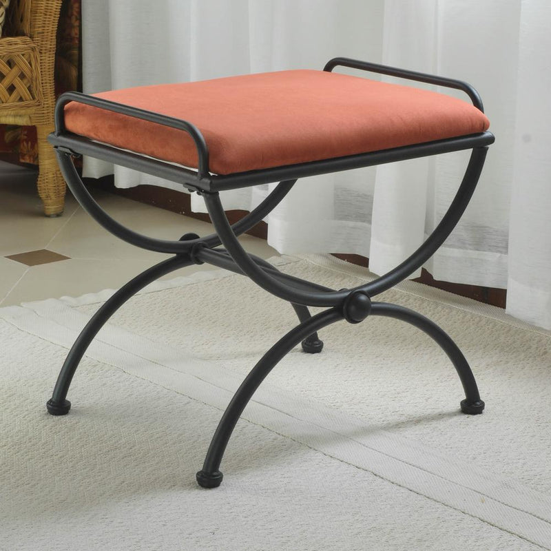 Iron Upholstered Vanity Stool