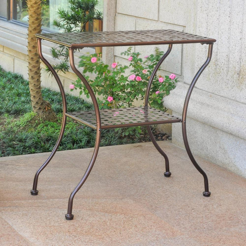 Mandalay Iron Rectangular 2 Tier Table