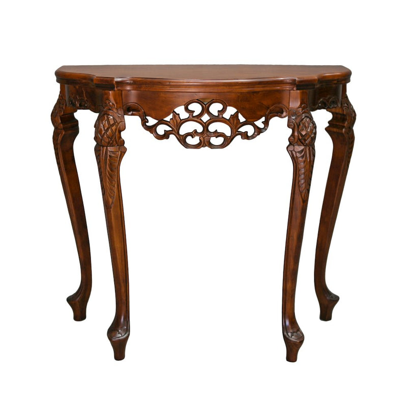 Half Moon Wood Console Table