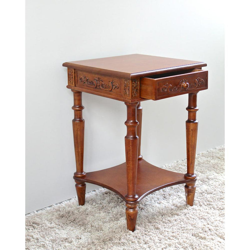 Carved Wood Square Table