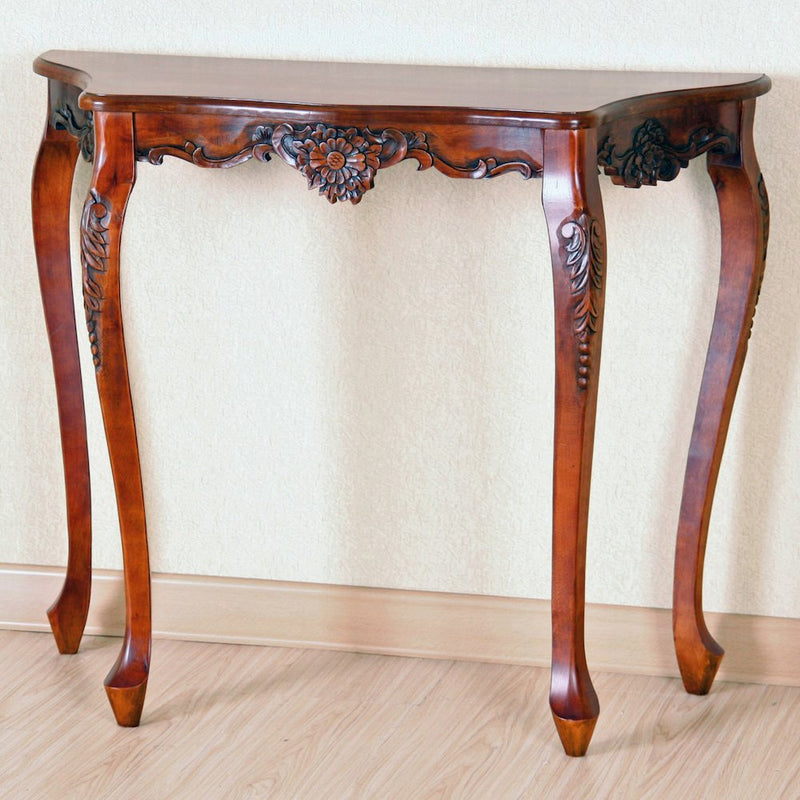 Carved Four Leg Scalloped Wall Table