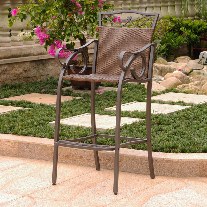 Set of 2 Valencia Resin Wicker/Steel Bar Bistro Chairs