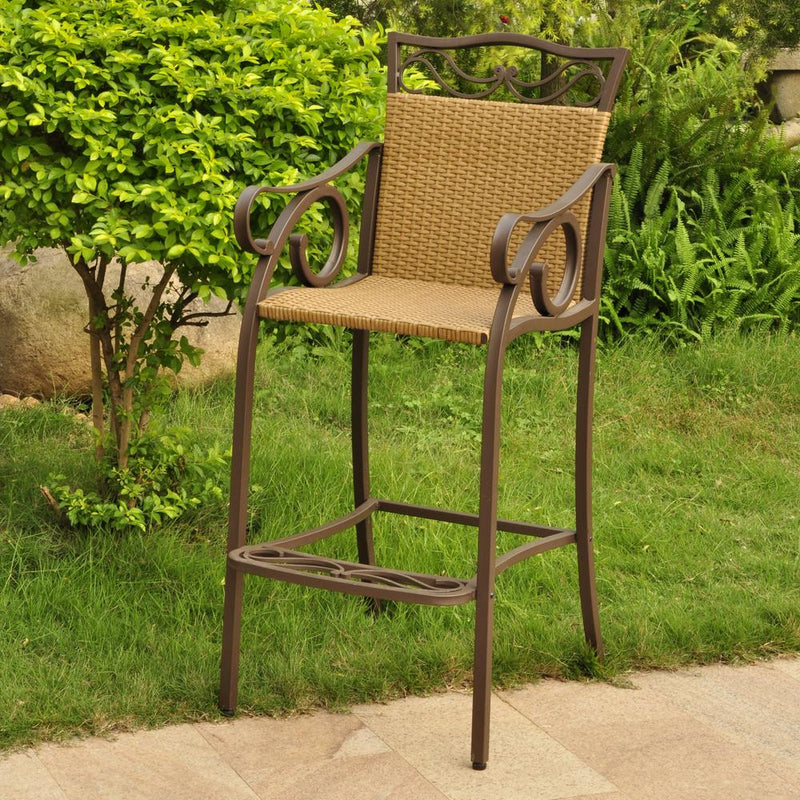 Set of 2 Valencia Resin Wicker/Steel Bar Bistro Chairs