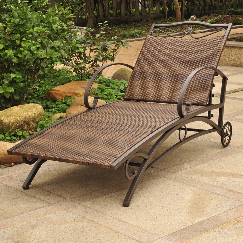 Valencia Resin Wicker/Steel Multi Position Single Chaise Lounge