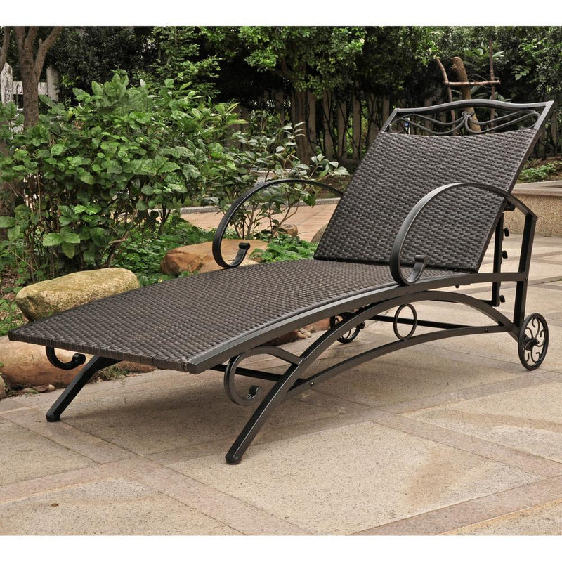 Valencia Resin Wicker/Steel Multi Position Single Chaise Lounge