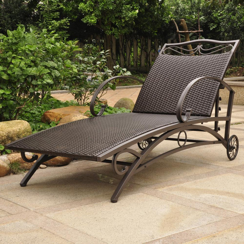 Valencia Resin Wicker/Steel Multi Position Single Chaise Lounge