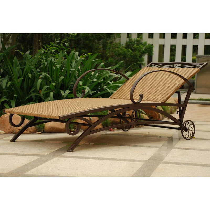 Valencia Resin Wicker/Steel Multi Position Single Chaise Lounge