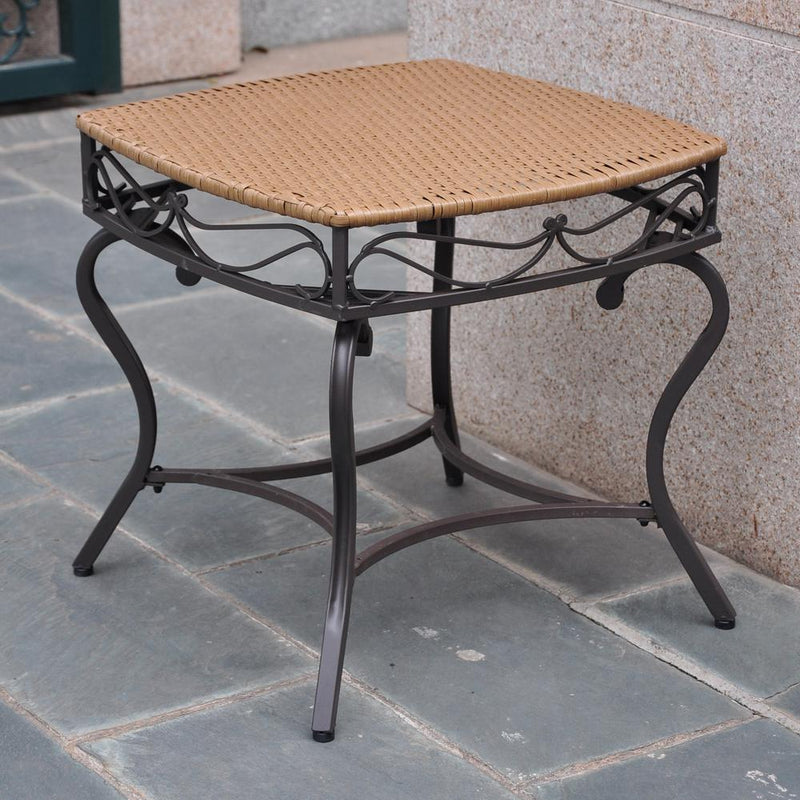 Valencia Resin Wicker/Steel Square Round Side Table