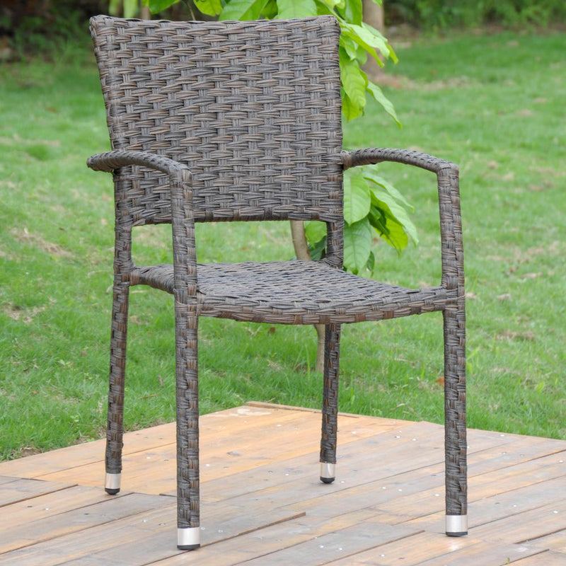 Ibiza Resin Pandan Aluminum Square Back Dining Chair (Set of 4)