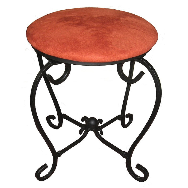 Round Iron Vanity Stool with Cushion