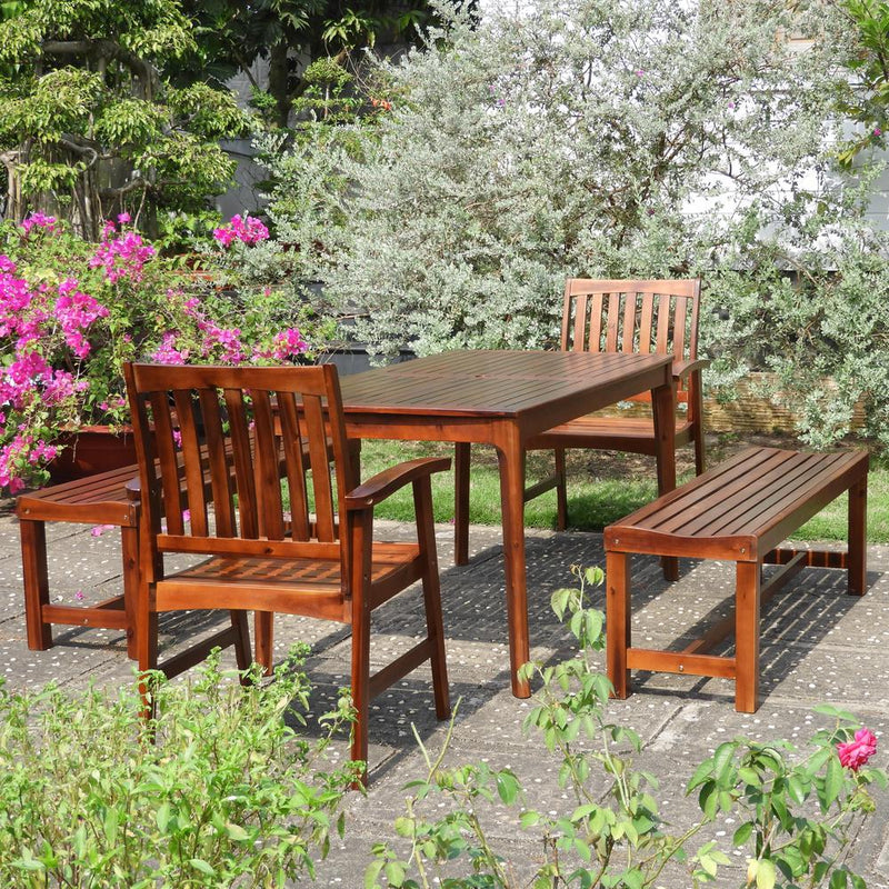 Highland Acacia Wood Dining Set, stain