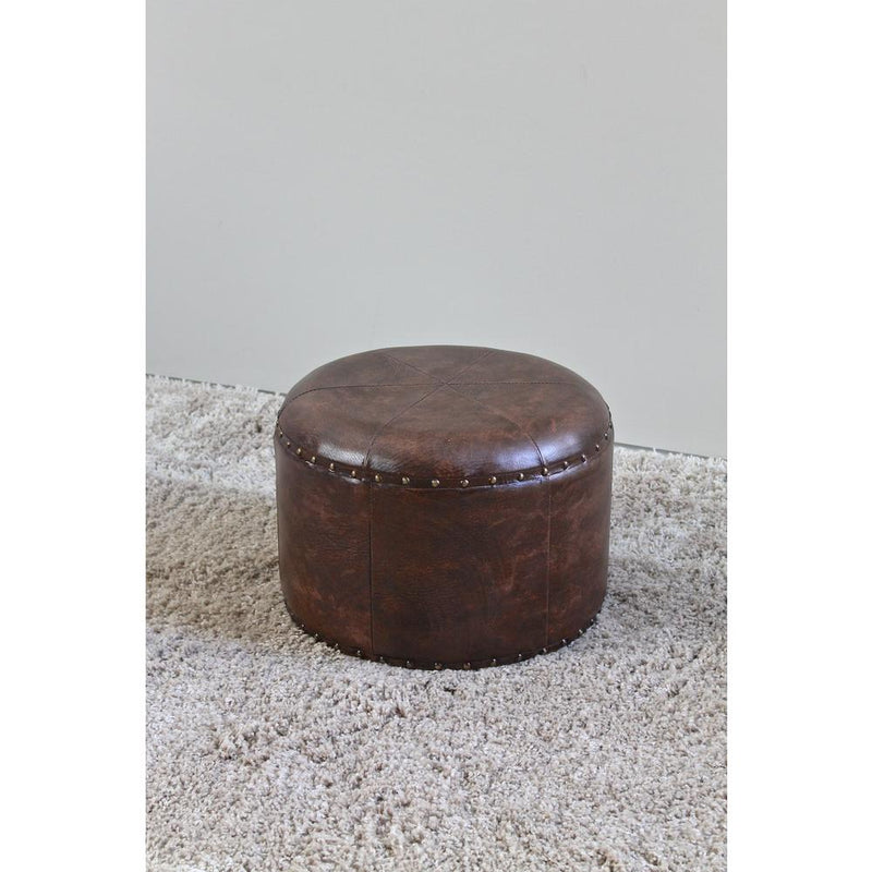 Mini Round Faux Leather Stool