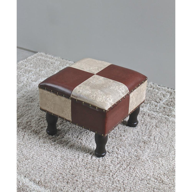 Faux Leather 16-Inch Square Stool