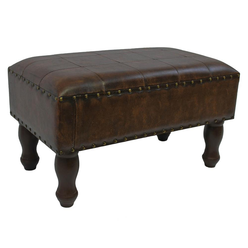 Faux Leather Rectangular Stool