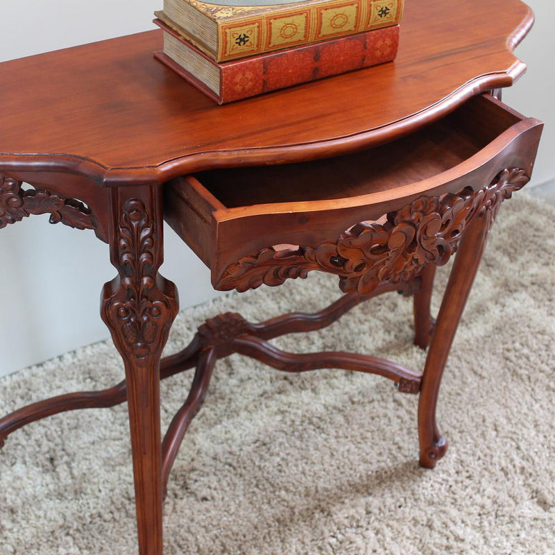 Windsor Hand-Carved Half Moon Console Table