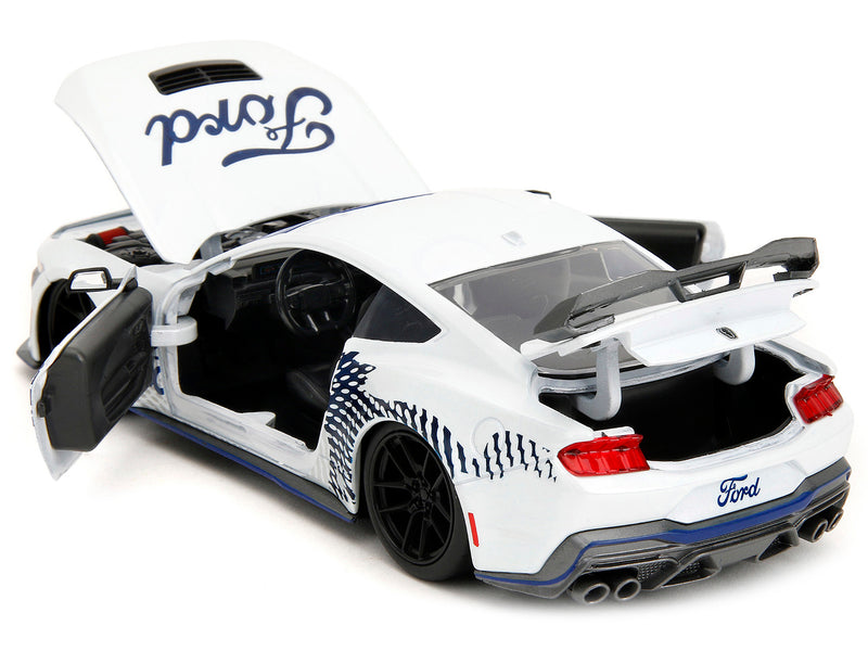 2024 Ford Mustang Dark Horse White with "Mustang Horse Graphics" "Bigtime Muscle" Series 1/24 Diecast Model Car by Jada