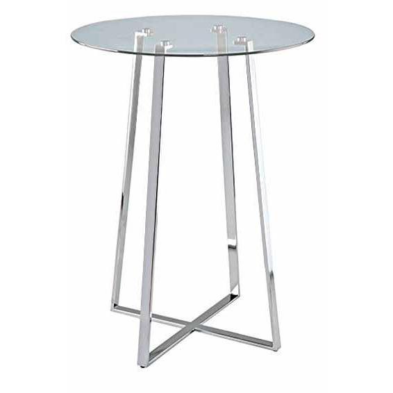 Bart Table, Glass Top/Chrome Base, 32"Rd X 42"H