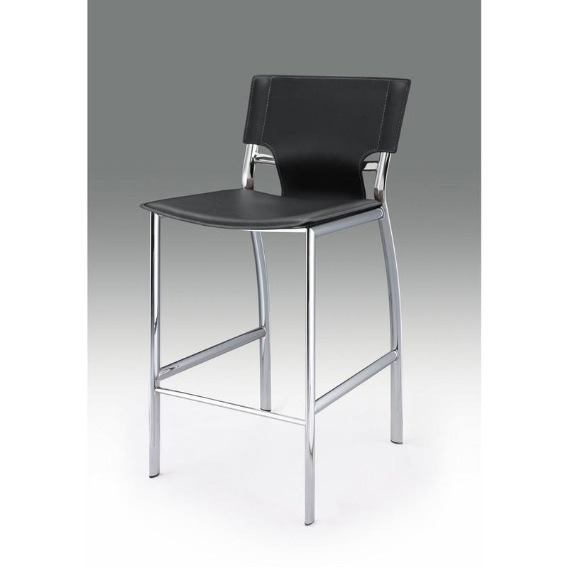 Metal Bar Stool W/ Gray Cushion, 29'' Seat High, Set Of 2