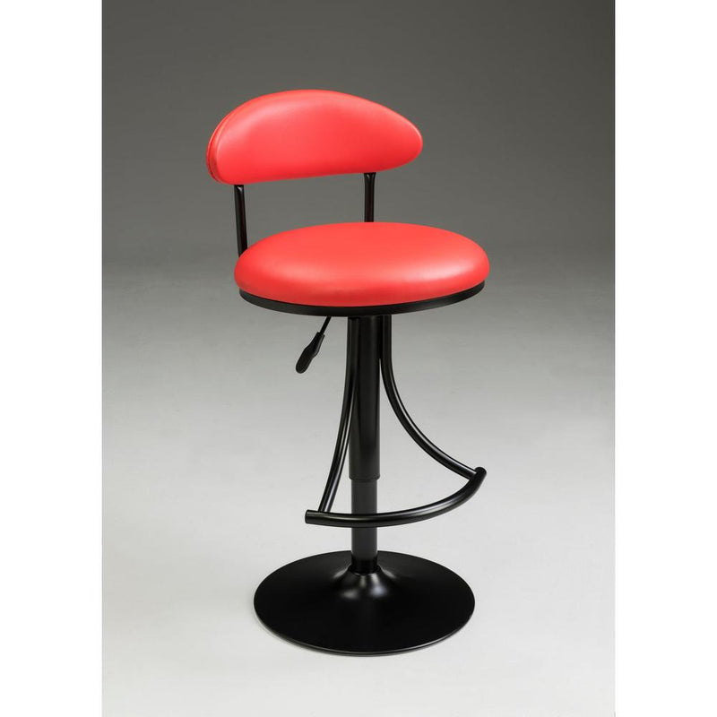 Barstool W/ Black Frame And Red Pu Seat